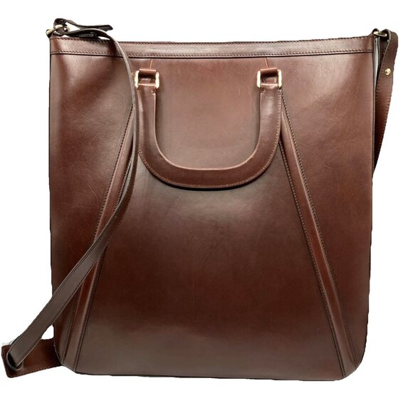 XL Ermengildo Zegna Brown Messenger Briefcase Travel Bag Plus Key Chain Fob - Picture 2 of 14